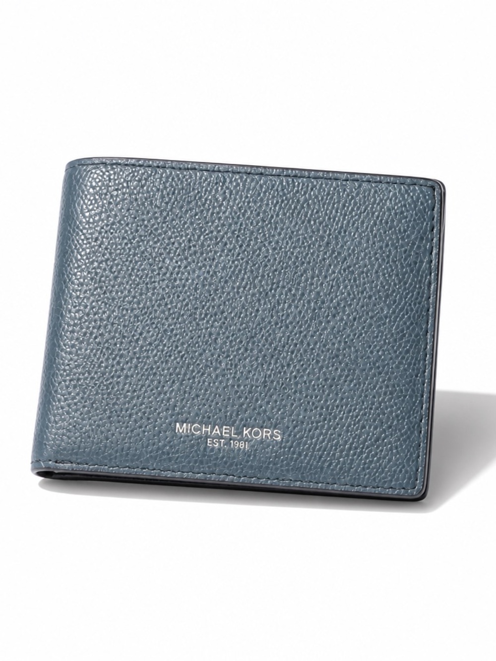Michael Kors Men's Pebbled Leather Bifold Wallet in Dusty Blue